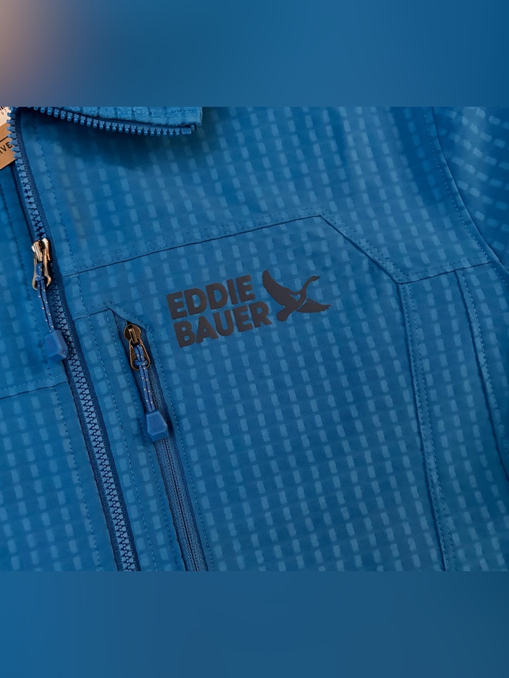 $129 Eddie Bauer Sandstone Grid Blue Jacket Men’s Size: Medium - Picture 3 of 8